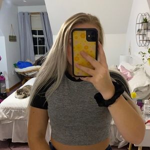 Black and gray crop top